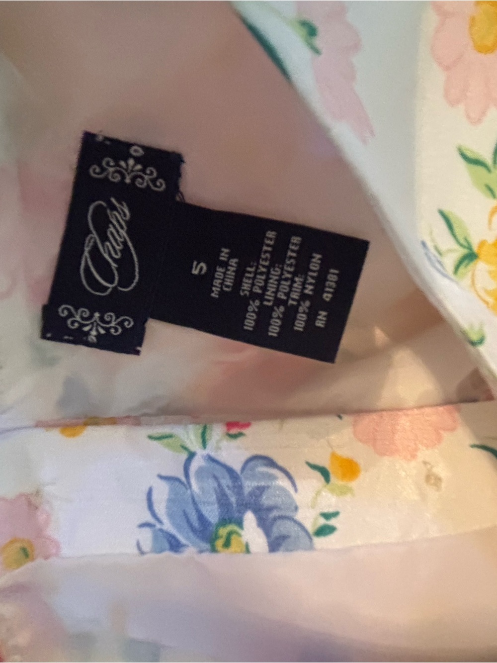 Chaps Floral Sundress in Pastel Pink, Blue & Yellow